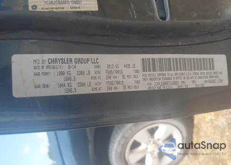 2015 Jeep Compass Sport из США, поврежденный, VIN 1C4NJCBA8FD129857